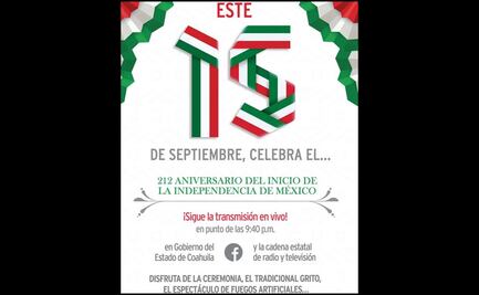 Por tercer año consecutivo, ceremonia del Grito de Independencia se realizará sin gente en Coahuila