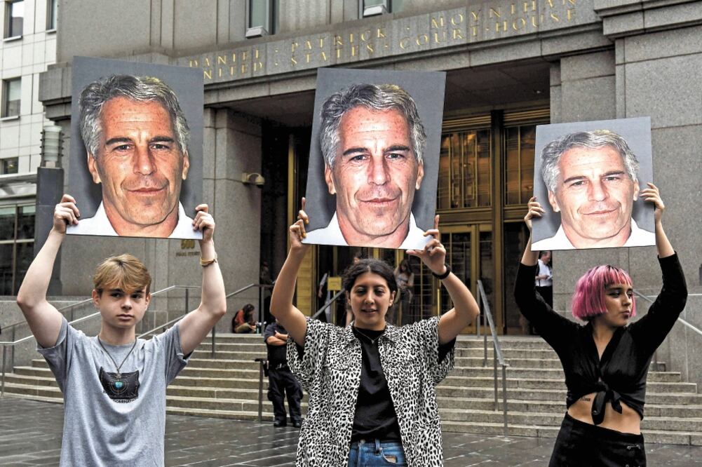 Protesta contra el magnate Jeffrey Epstein. Foto: STEPHANIE KEITH. AFP