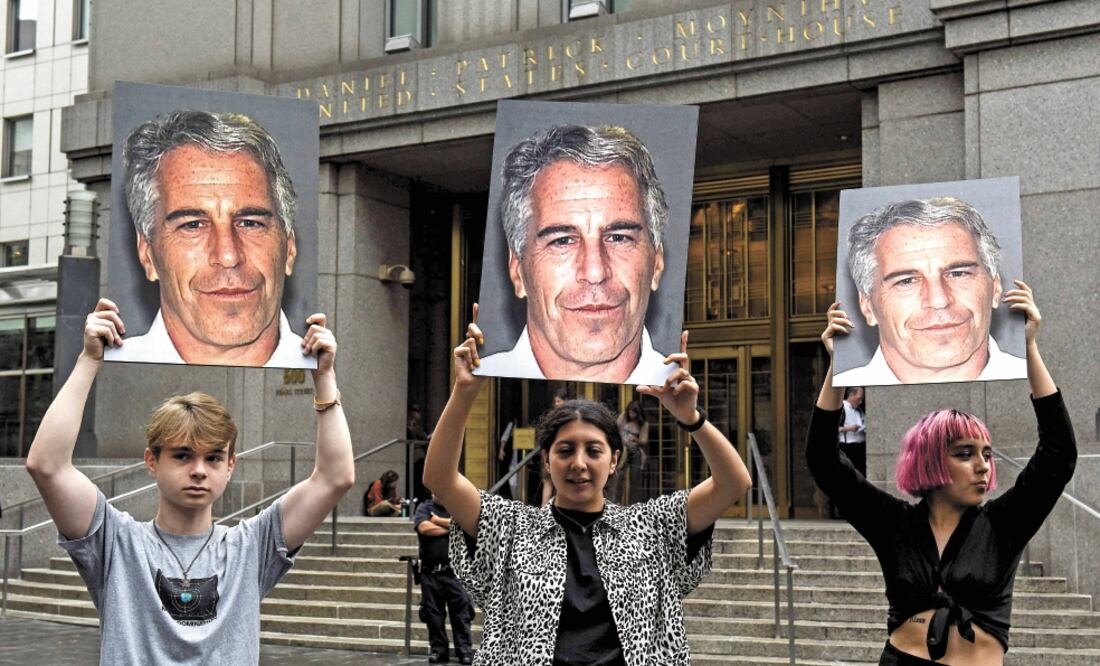Protesta contra el magnate Jeffrey Epstein. Foto: STEPHANIE KEITH. AFP