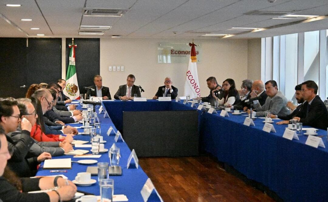 La Secretaría de Economía, con el respaldo del CCE, inicia consultas a 30 sectores productivos de cara a la próxima revisión del T-MEC. Foto: X @SE_mx