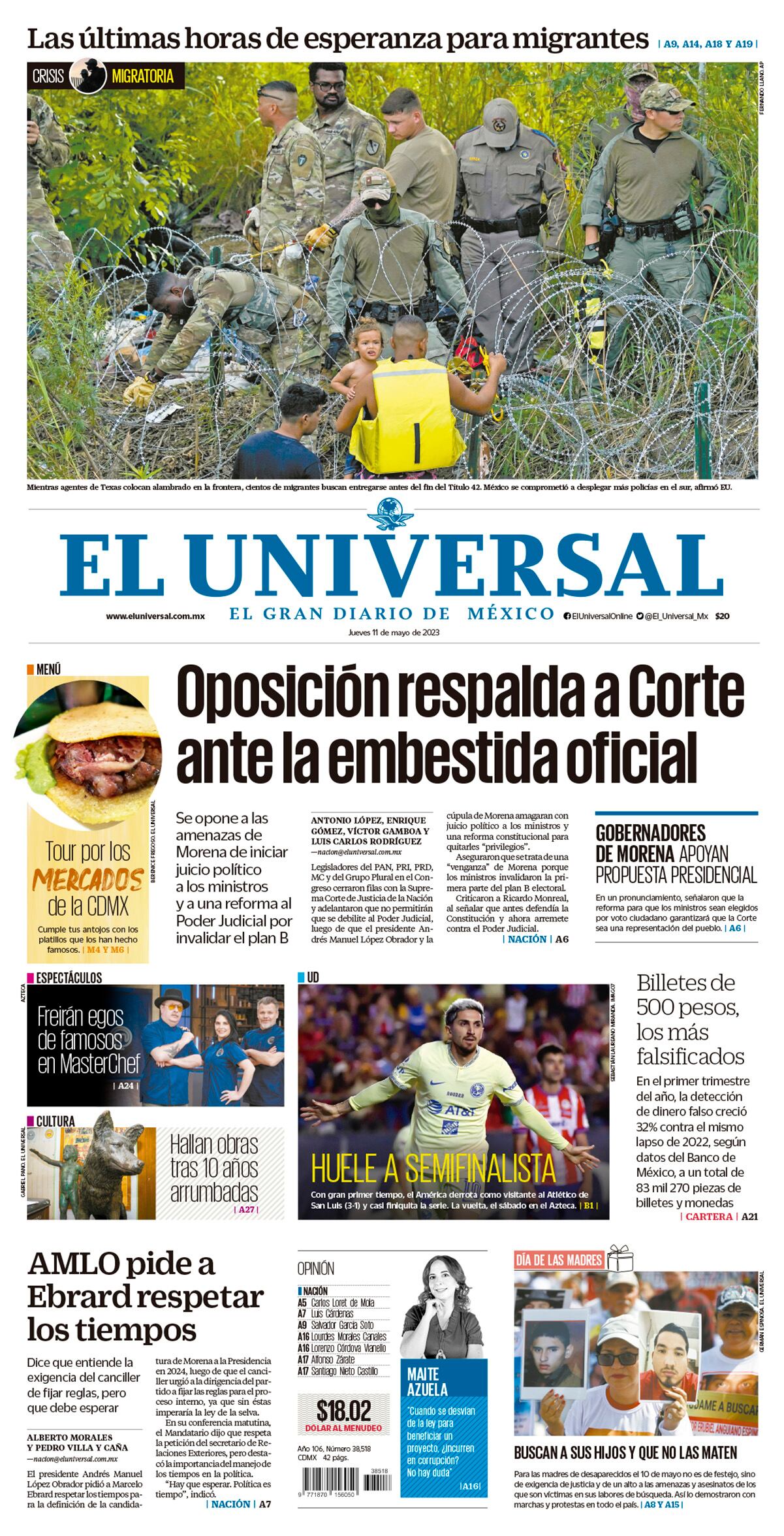 Portada de 11 de mayo de 2023