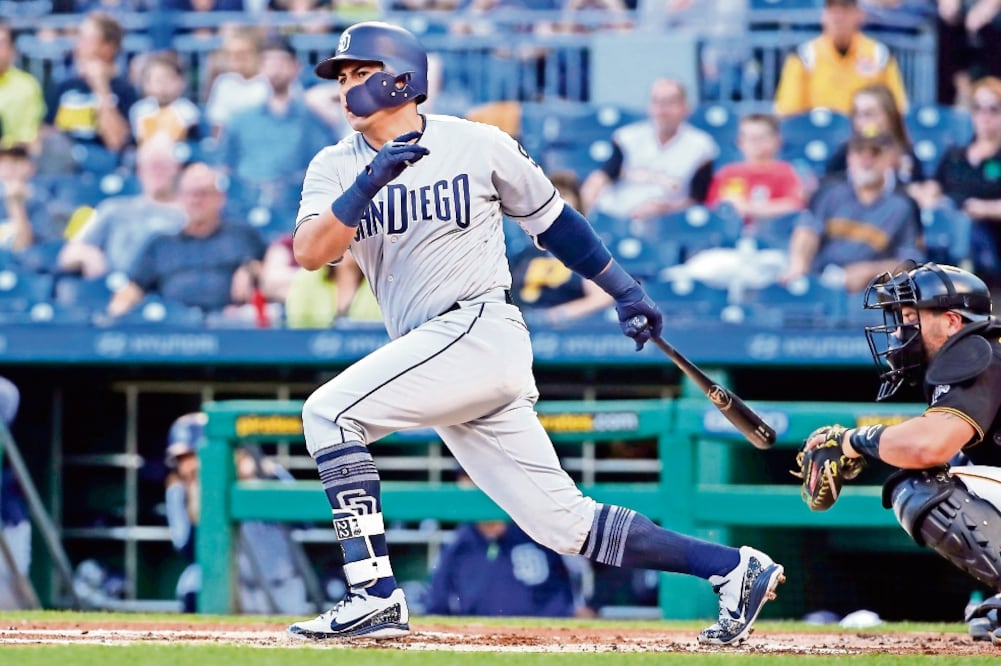 El batazo de Christian alcanzó los 410 pies, con velocidad de 108 km/h. Foto: GENE J. PUSKAR. AP