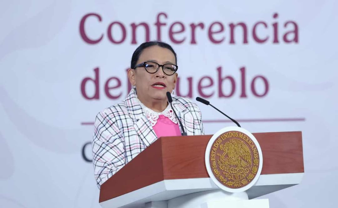 Rosa Icela Rodríguez, titular de la Secretaría de Gobernación (Segob), durante la mañanera del 9 de diciembre del 2025. Foto: Fernanda Rojas / EL UNIVERSAL