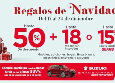 Regalos irresistibles y hasta 50% de descuento en Sears esta Navidad
