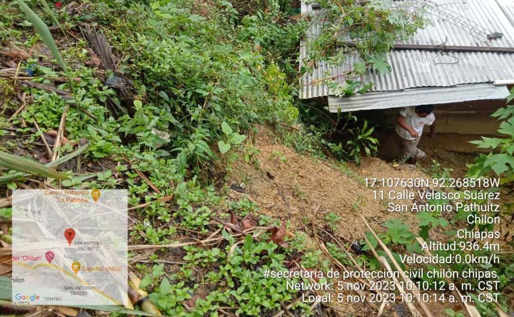 Se han registrado afectaciones en más de 100 viviendas en Chiapas por lluvias. Foto: Especial