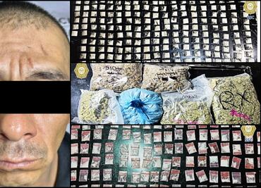 Cae sujeto relacionado con venta de droga en Iztacalco; aseguran más de 400 dosis de distintos narcóticos