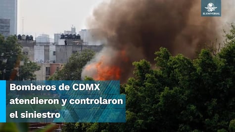 Fuerte incendio consume bodega de autopartes en alcaldía Cuauhtémoc 