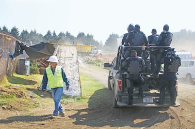 Policía Federal vigila reinicio de obras del tren México-Toluca