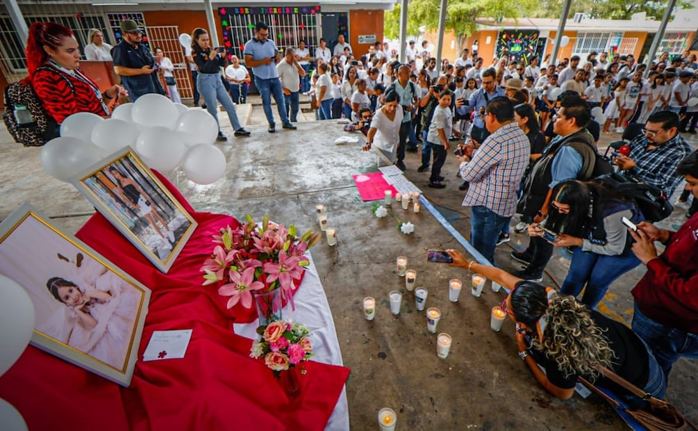 Exigen justicia por Alexa y Leydi; homenaje y protesta por niñas muertas en Badiraguato, Sinaloa. Foto: Especial