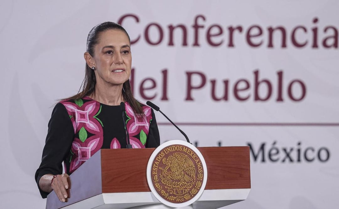 Presidenta Claudia Sheinbaum durante su conferencia de prensa de este 29 de julio desde Palacio Nacional (29/07/2026). Foto: Gabriel Pano / EL UNIVERSAL