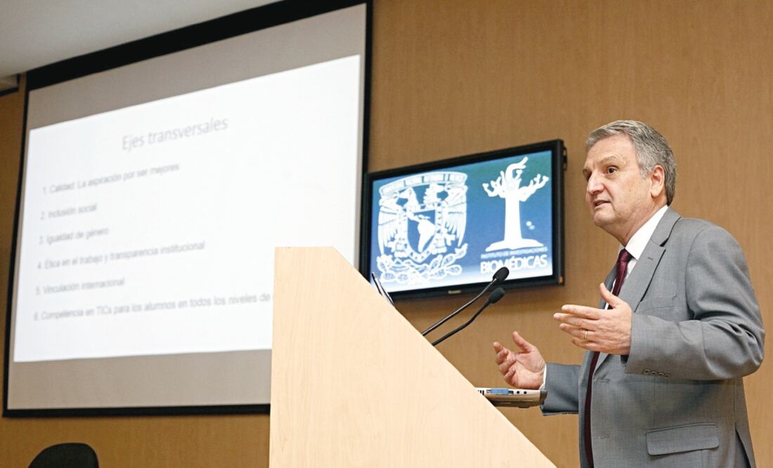 Juan Pedro Laclette, coordinador de Posgrado, presentó su proyecto de trabajo que entregó el pasado lunes a la Junta de Gobierno de la UNAM (YADÍN XOLALPA. EL UNIVERSAL)