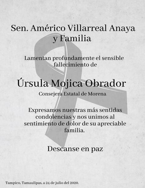 Fallece Úrsula Mojica Obrador, prima de AMLO, por Covid-19, en Tampico 