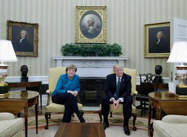 Angela Merkel se reúne con Donald Trump en la Casa Blanca