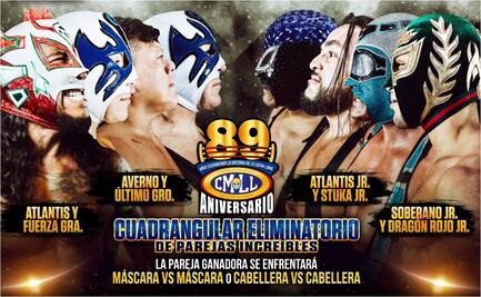 Máscaras, cabelleras y campeonatos se juegan en el 89 aniversario del CMLL en la Arena México