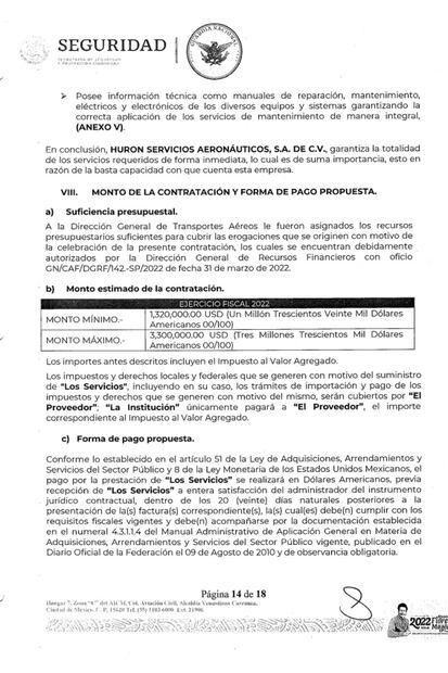 A mantenimiento, avión de Guardia Nacional en que viajó Adán López