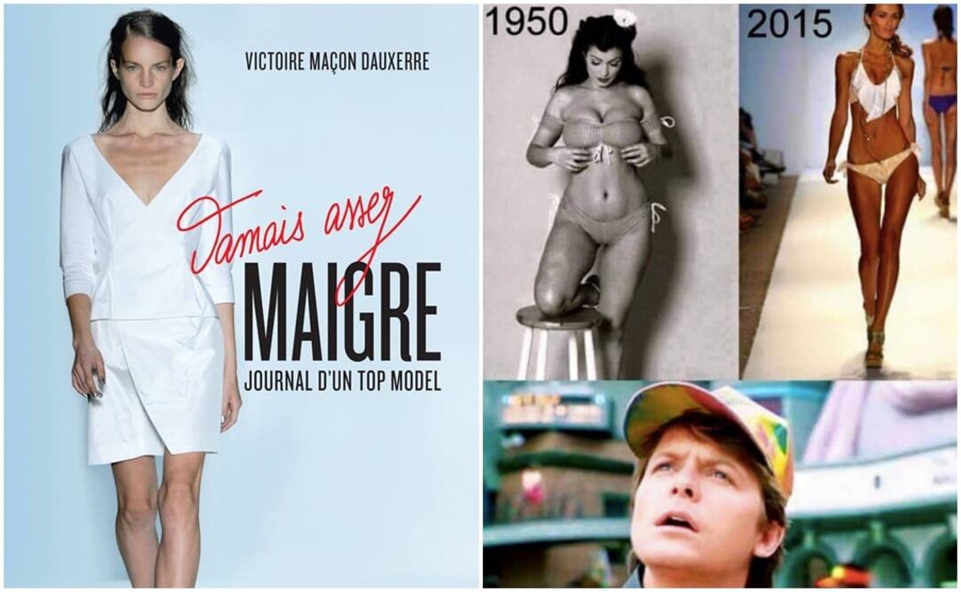 En la primera foto aparece la portada del libro de la ex modelo framcesa. La segunda imagen la compartió Victoire Maçon en Facebook. FOTOS: Facebook Jamais assez maigre - Victoire Maçon Dauxerre