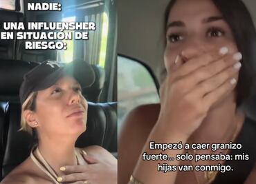 Tiktoker española se vuelve viral por su reacción ante intensa granizada; "el miedo se apoderó de mí"