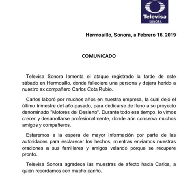 Balean a exconductor deportivo de Televisa y a locutor de radio en Sonora