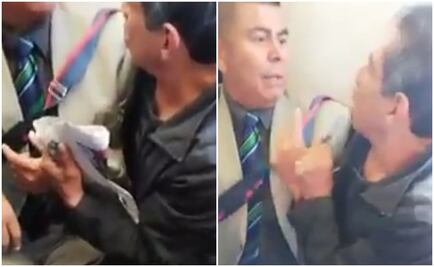 Captan en video discusión entre dos hombres por asiento del Metro 