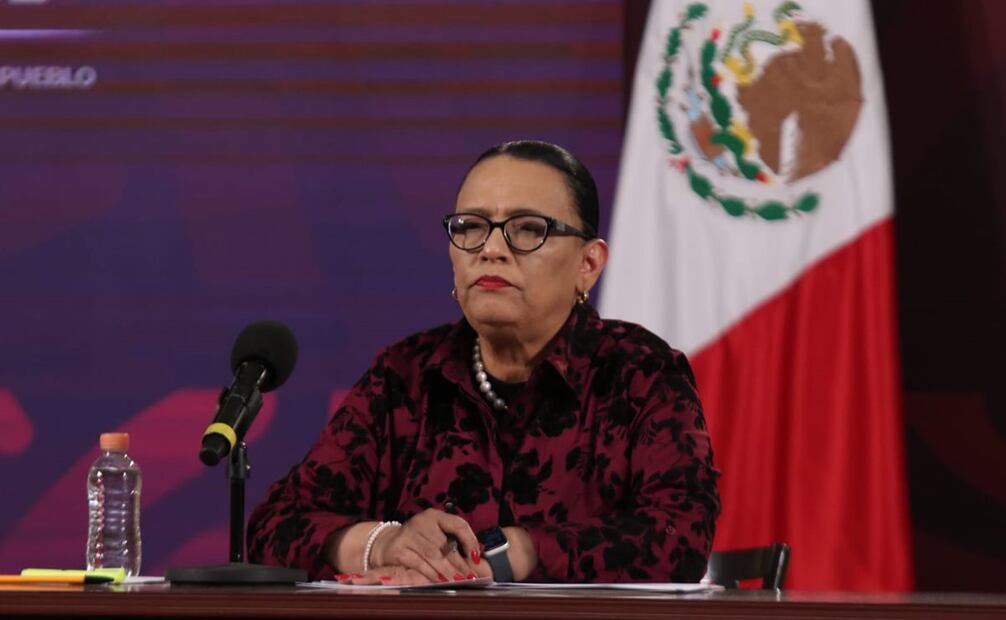 Rosa Icela Rodríguez Velázquez en conferencia de prensa sobre migrantes muertos en Ciudad Juárez, Chihuahua / Foto: Carlos Mejía EL UNIVERSAL