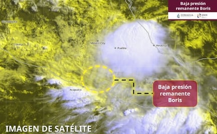 "Boris" se debilita a baja presión remanente en Punta Maldonado, Guerrero; se pronostican lluvias muy fuertes en cinco estados