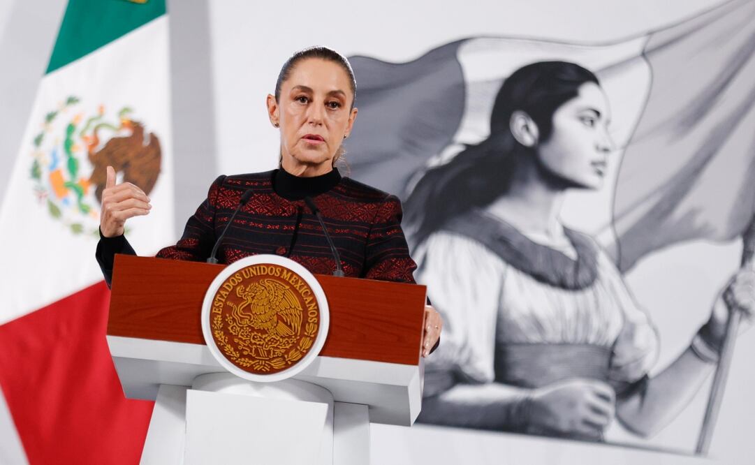 Conferencia presidencial de este 9 de octubre de 2025 en Palacio Nacional. Foto: Diego Simón / EL UNIVERSAL