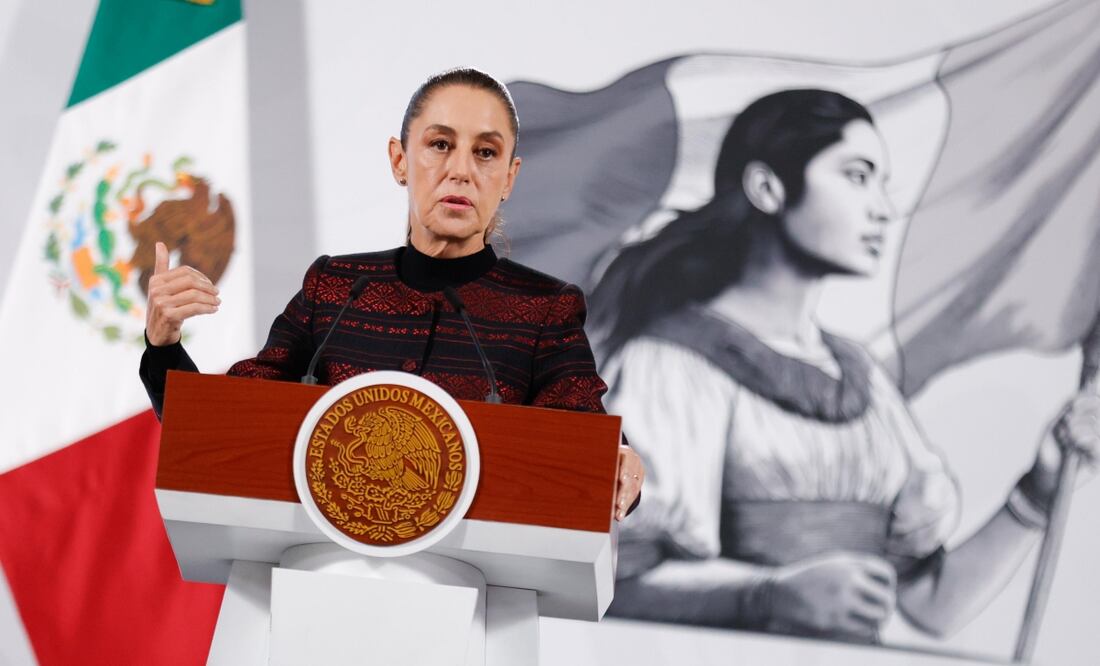 Conferencia presidencial de este 9 de octubre de 2025 en Palacio Nacional. Foto: Diego Simón / EL UNIVERSAL