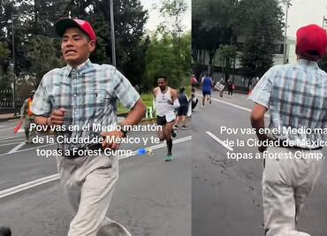 Hombre corre Medio Maratón de CDMX vestido de Forrest Gump; hazaña se vuelve viral en TikTok