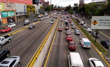 Suspenden carriles reversibles de Circuito Interior por disminución en el tránsito vehicular