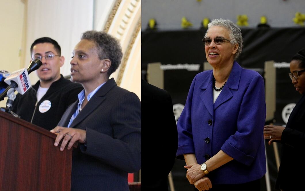 Lori Lightfoot y Toni Preckwinkle, ambas afroestadounidenses, (izq-der) compiten por el puesto. Foto: Twiiter y Reuters 