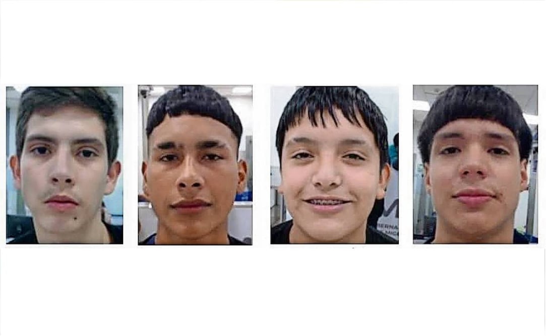 Cuatro de los seis menores de edad que desaparecieron en Tabasco. Fotos: Especiales