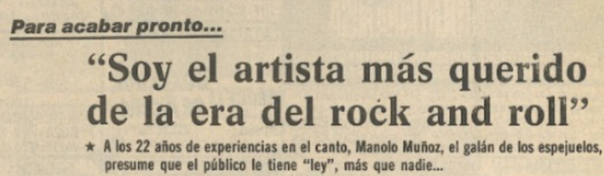 Manolo Muñoz, un referente del rock and roll en México. Agosto de 1980.
Hemeroteca EL UNIVERSAL.