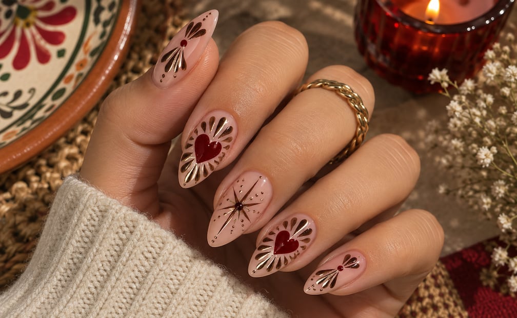 Uñas con "milagritos". Foto: Imagen generada con IA