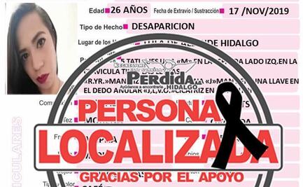 Localizan sin vida a joven desaparecida en Hidalgo