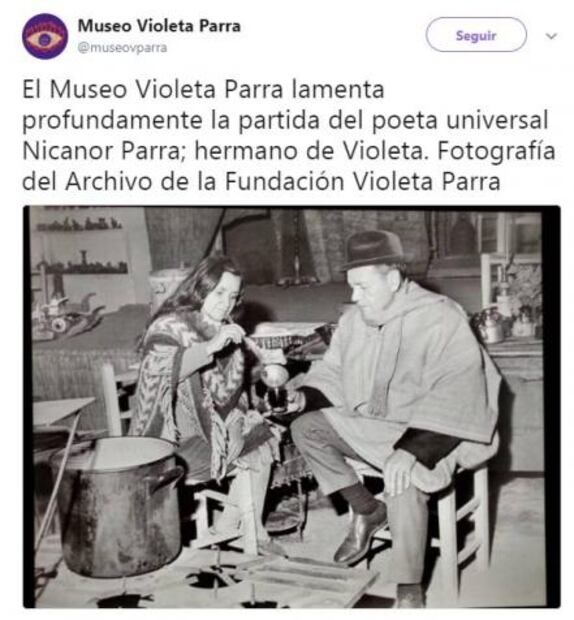 Lamentan fallecimiento de Nicanor Parra