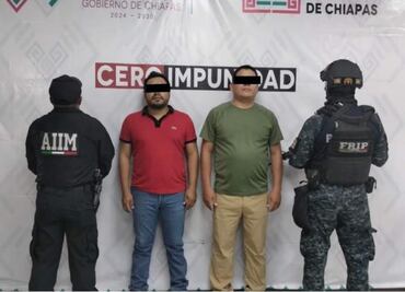 Arrestan a dos agentes de la Fiscalía de Chiapas; son acusados de presuntos actos de corrupción