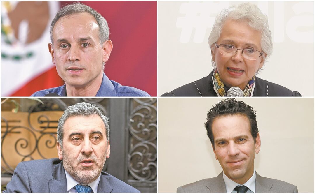 Hugo López-Gatell, subsecretario de Salud; Olga Sánchez Cordero, secretaria de Gobernación; Edison Lanza, relator Especial Para La Libertad de Expresíón de La CIDH y Carlos Loret de Mola, periodista. Fotos: Archivo El Universal