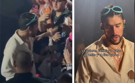 Bad Bunny rechaza intercambiar lentes con fan; lo tunden en redes 