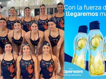 Tupperware lanza botella especial para apoyar a la Selección Mexicana de Natación Artística con el lema: "Ninguna nada sola"