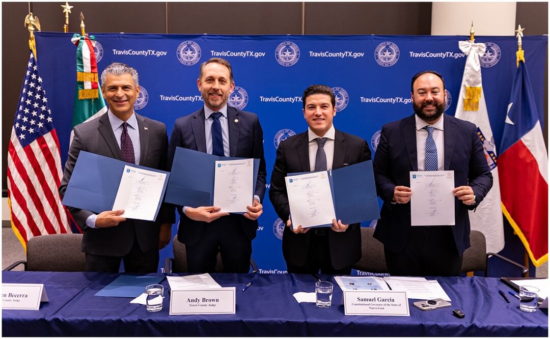 Por medio de la Secretaría de Economía y el Gobierno de Texas, Nuevo León y Texas firman Carta de Intención este 24 de septiembre para crear ruta ferroviaria entre ambos países. Foto: Especial