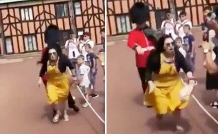 Video. Guardia real británico empuja a una turista que saltó cerco de seguridad