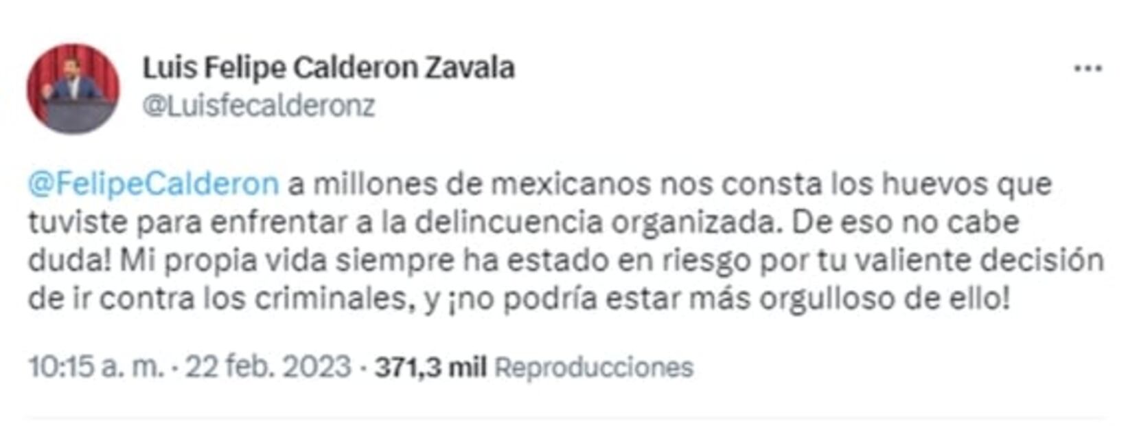 Hijo de Calderón dedica polémico mensaje al expresidente tras veredicto contra García Luna