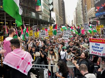 Por lo menos 2 mil personas marchan en Nueva York contra Netanyahu y la guerra de Gaza