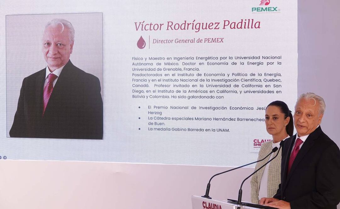 Claudia Sheinbaum y Víctor Rodríguez Padilla, próximo director de Pemex. Foto: Graciela López. CUARTOSCURO