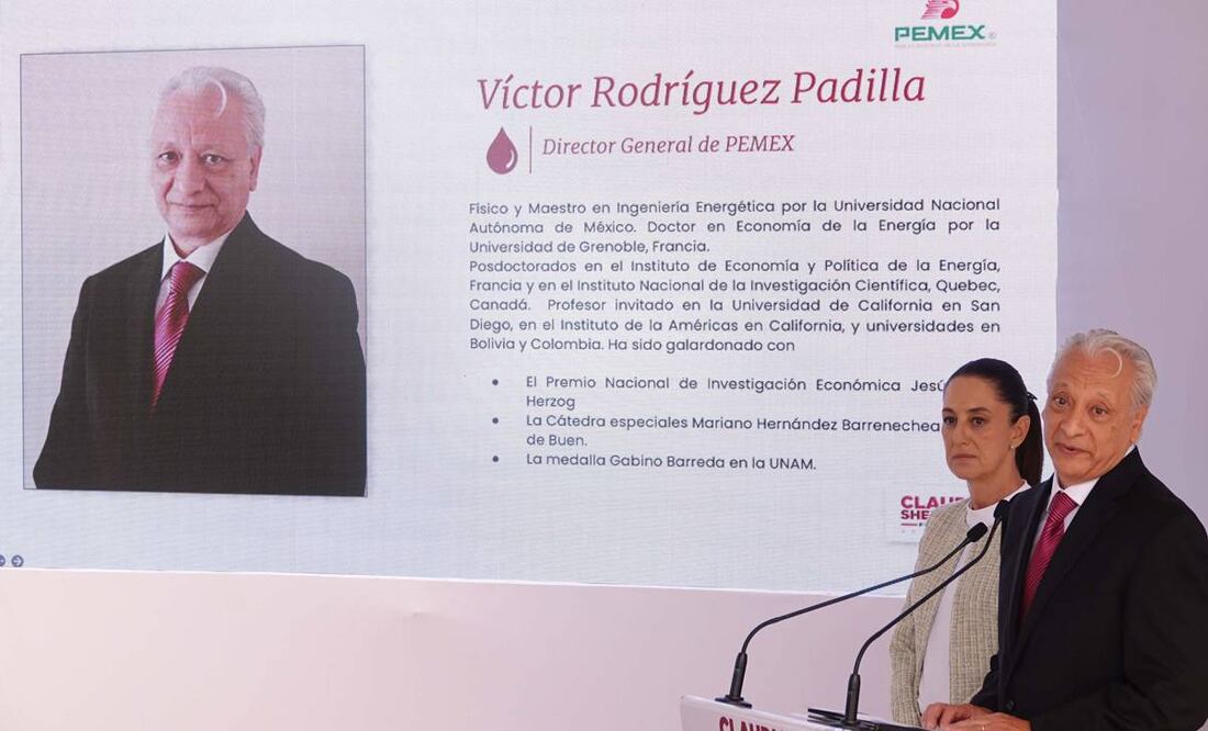 Claudia Sheinbaum y Víctor Rodríguez Padilla, próximo director de Pemex. Foto: Graciela López. CUARTOSCURO