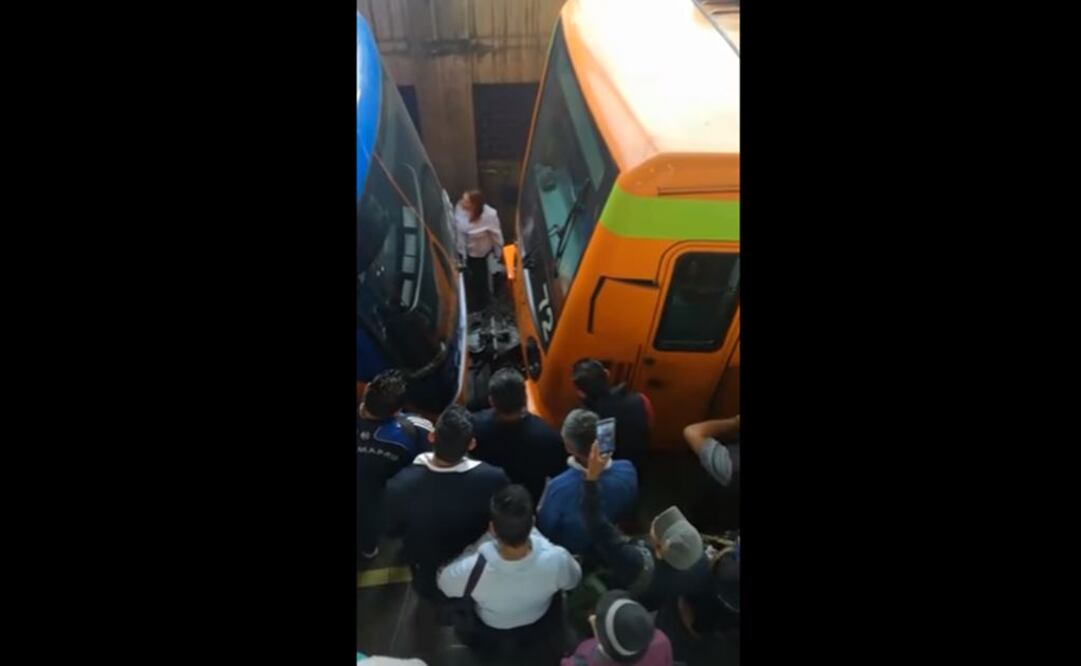 Captan desperfecto de tren en Metro Acatitla