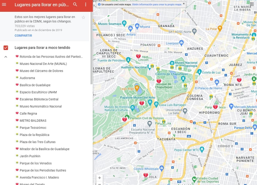 El mapa tiene diferentes ubicaciones de la metrópoli. Foto: Google Maps