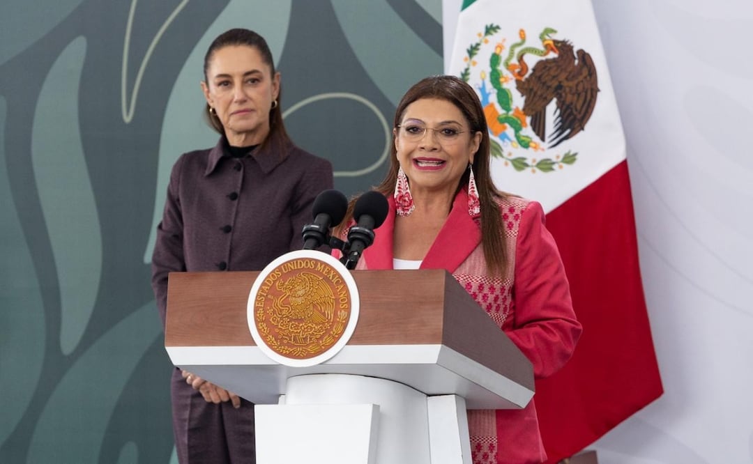 La presidenta Claudia Sheinbaum encabeza la conferencia de prensa mañanera del lunes 09 de marzo, desde el Hospital Oncológico para la Mujer “La Pastora”, en la Gustavo A. Madero, Ciudad de México. Foto Hugo Salvador El Universal
