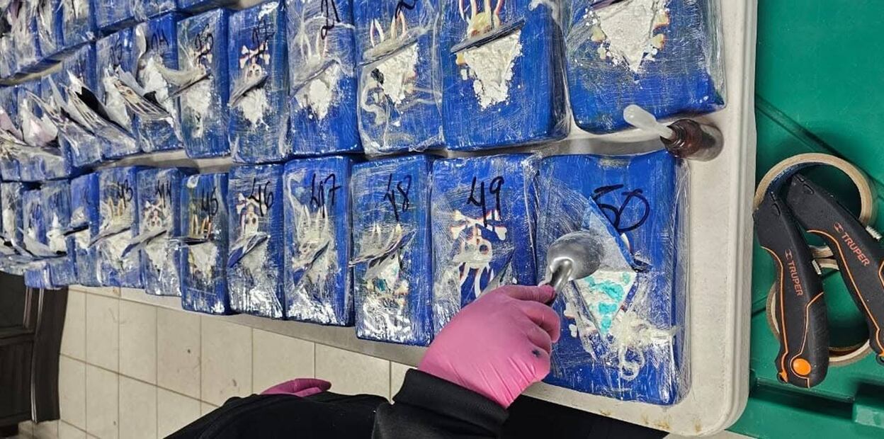 Aseguran 380 kilos de cocaína en Puesto Militar de San Luis Río Colorado, Sonora (06/02/2025). Foto: Especial