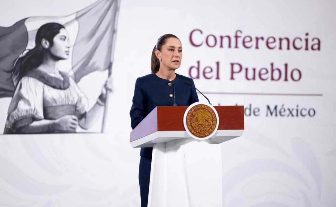 Claudia Sheinbaum, presidenta de México, durante la mañanera del 20 de octubre del 2025. Foto: Francisco Rodríguez / EL UNIVERSAL